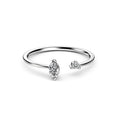 Dainty Open Pear Diamond Rose Gold Ring