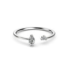 Dainty Open Pear Diamond Rose Gold Ring