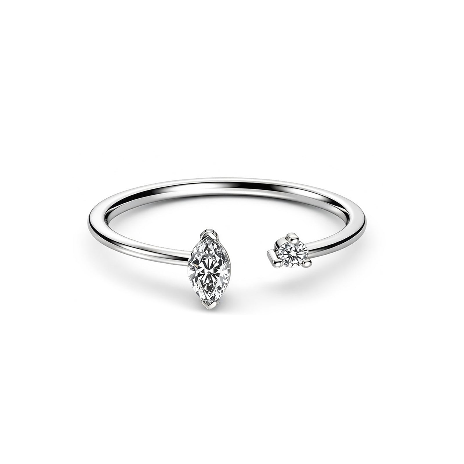 Dainty Open Pear Diamond Rose Gold Ring
