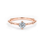 Dainty Bamboo Rose Gold Solitaire Ring
