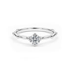 Dainty Bamboo Rose Gold Solitaire Ring