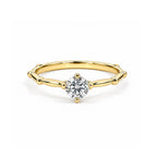 Dainty Bamboo Rose Gold Solitaire Ring