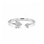 Dainty Heart Cut Rose Gold Adjustable Ring