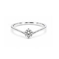 Rose Gold Wave Ring / Curve Diamond Solitaire Ring
