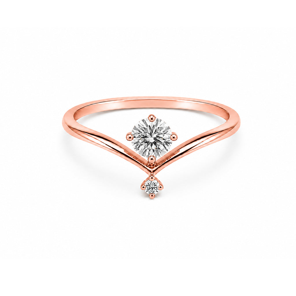 Shooting Star Two Stone Rose Gold Ring