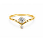 Shooting Star Two Stone Rose Gold Ring