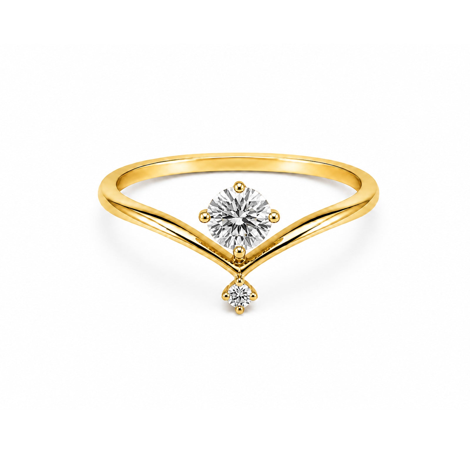 Shooting Star Two Stone Rose Gold Ring