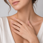 Dainty Heart Cut Crown Heart-Shaped Gold Ring