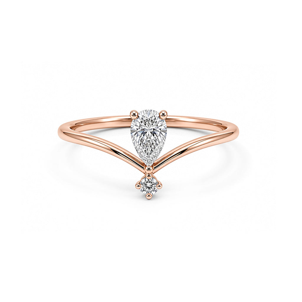 Infinity Pear Diamond Ring / Rose Gold Infinity Ring