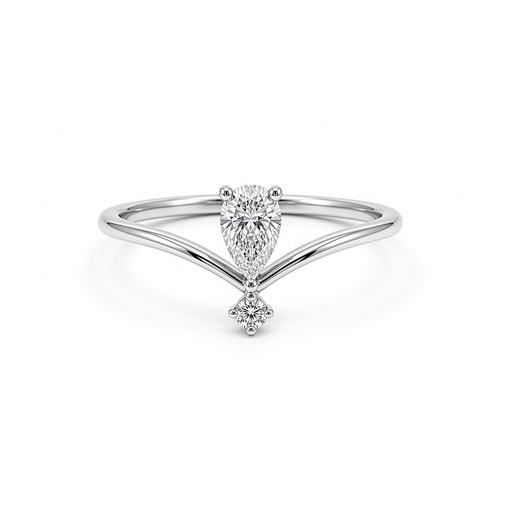 Infinity Pear Diamond Ring / Rose Gold Infinity Ring