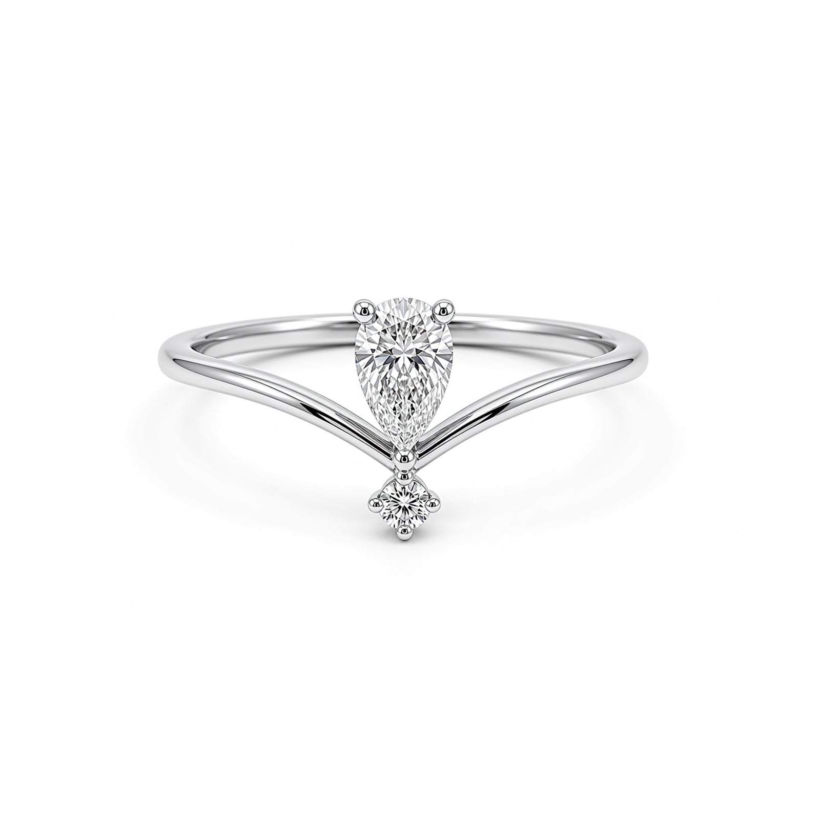 Infinity Pear Diamond Ring / Rose Gold Infinity Ring