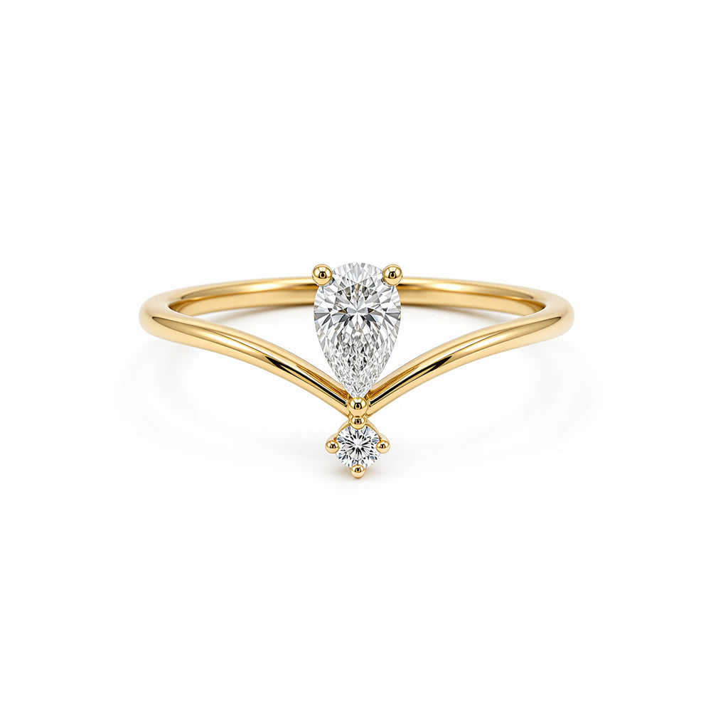 Infinity Pear Diamond Ring / Rose Gold Infinity Ring