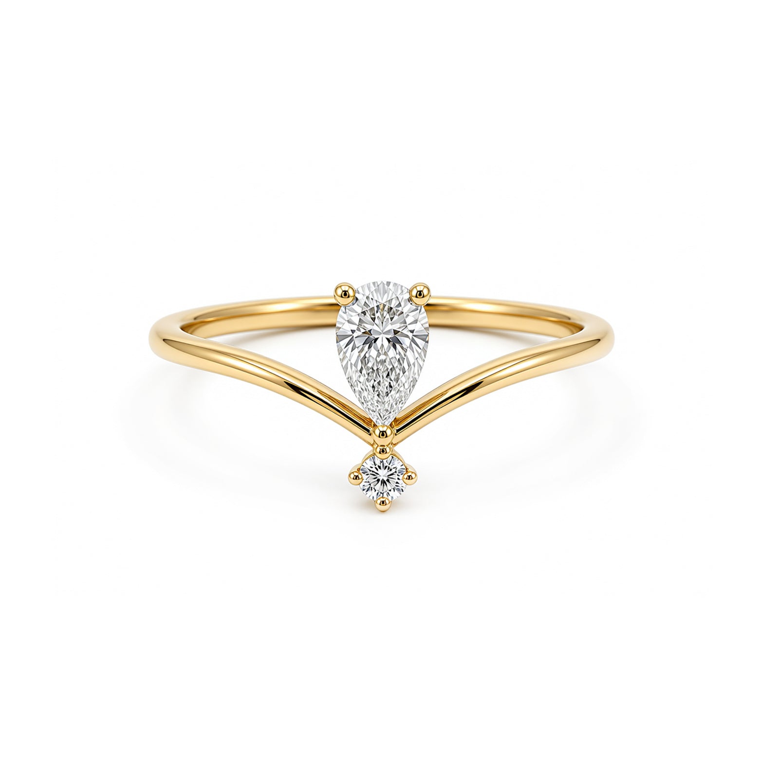 Infinity Pear Diamond Ring / Rose Gold Infinity Ring