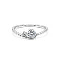Minimalist Yellow Gold Asymmetrical Double Diamond Ring