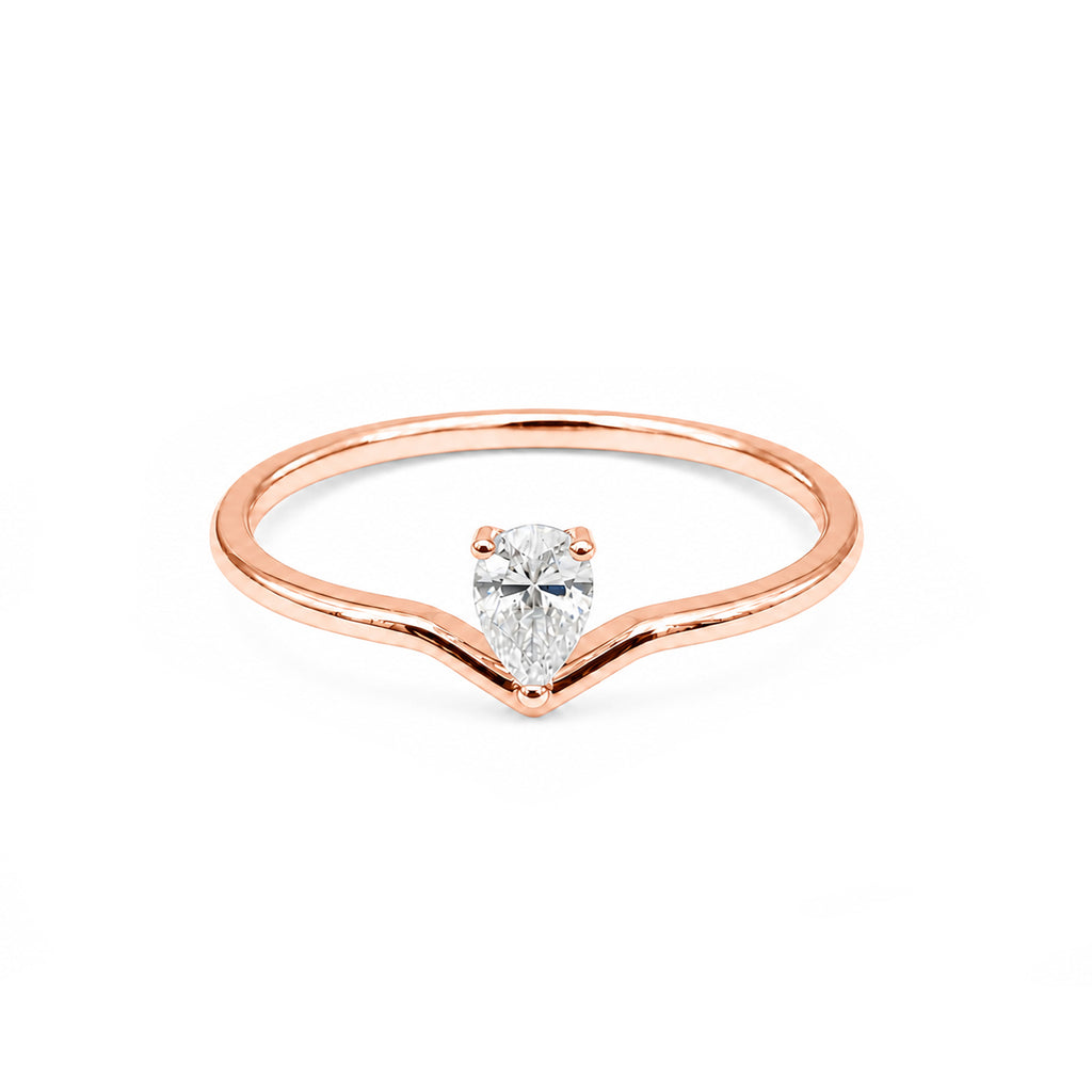 Pure Radiance | Yellow Gold V-Shape Minimalist Ring