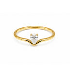 Pure Radiance | Yellow Gold V-Shape Minimalist Ring