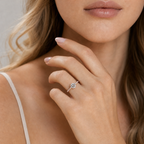 14K Round Brilliant Lab-Grown Diamond Pavé Ring