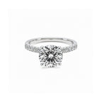 14K Round Brilliant Lab-Grown Diamond Pavé Ring