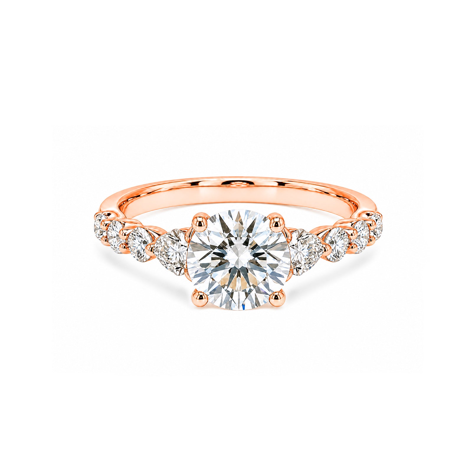Round Three-Stone Ring Timeless Elegance