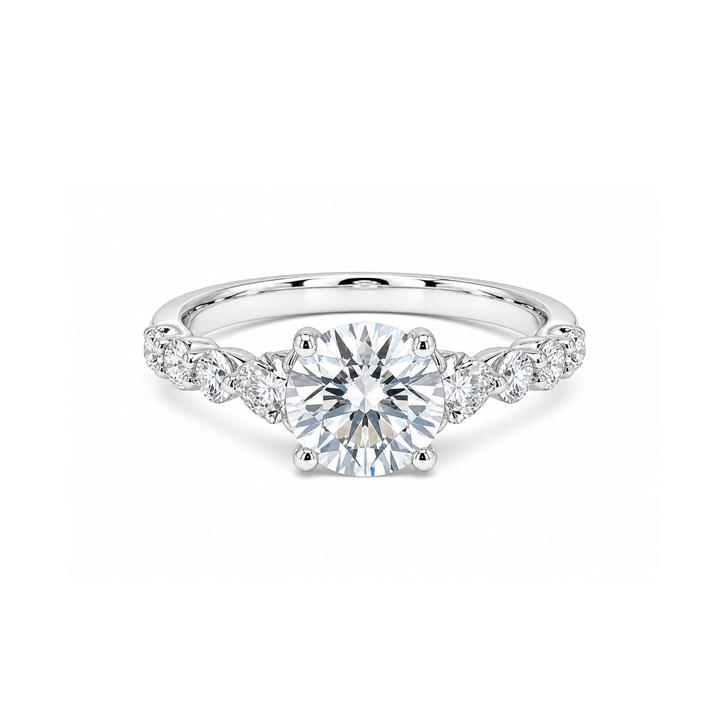 Round Three-Stone Ring Timeless Elegance