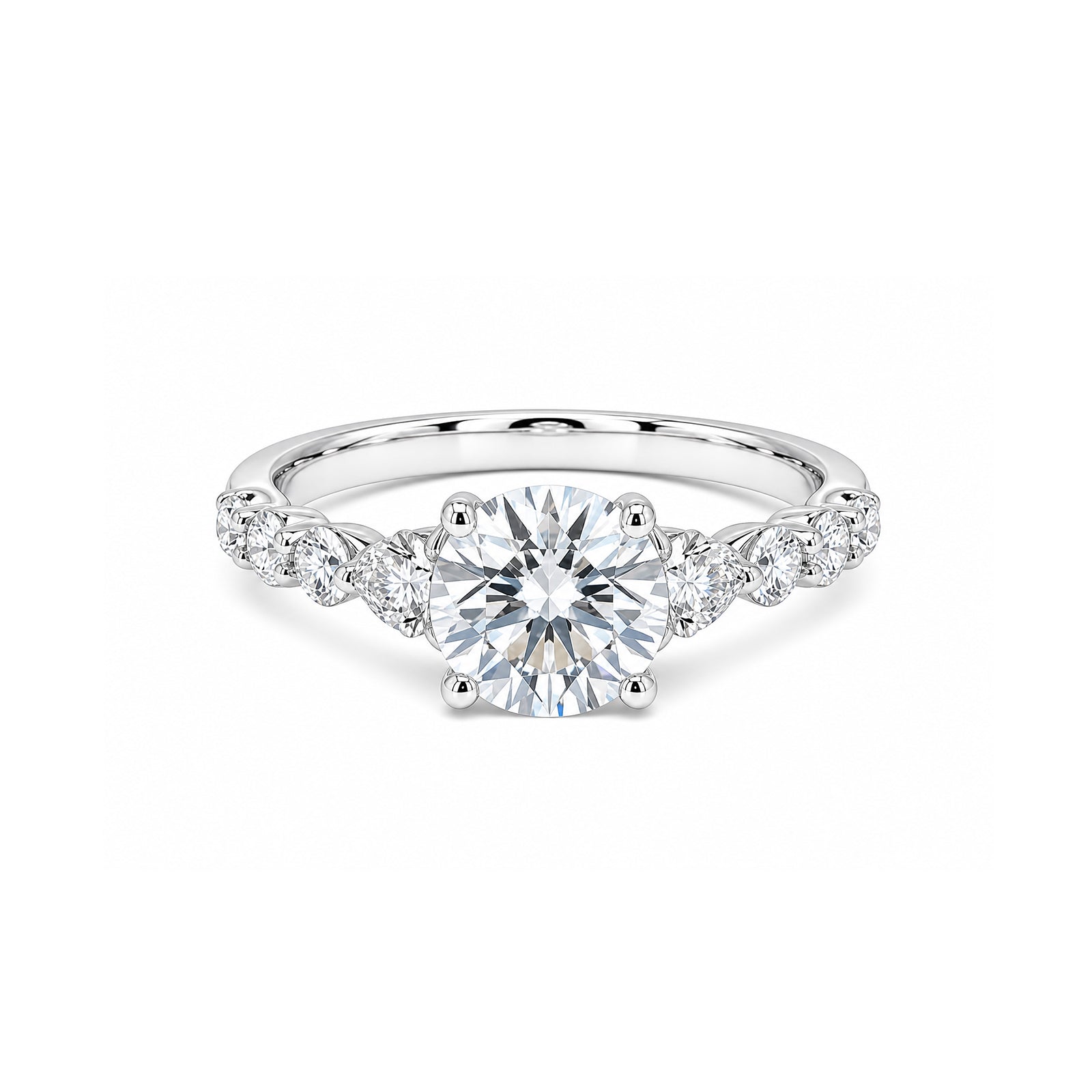 Round Three-Stone Ring Timeless Elegance