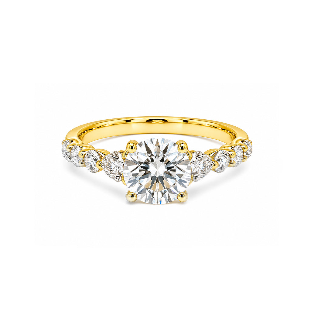 Round Three-Stone Ring Timeless Elegance