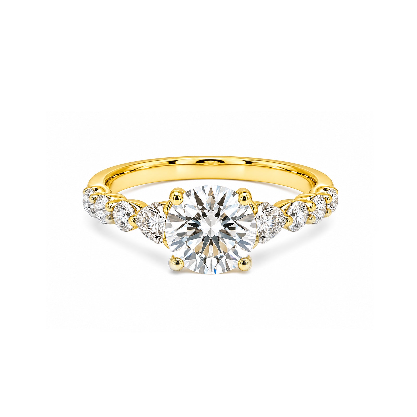 Round Three-Stone Ring Timeless Elegance