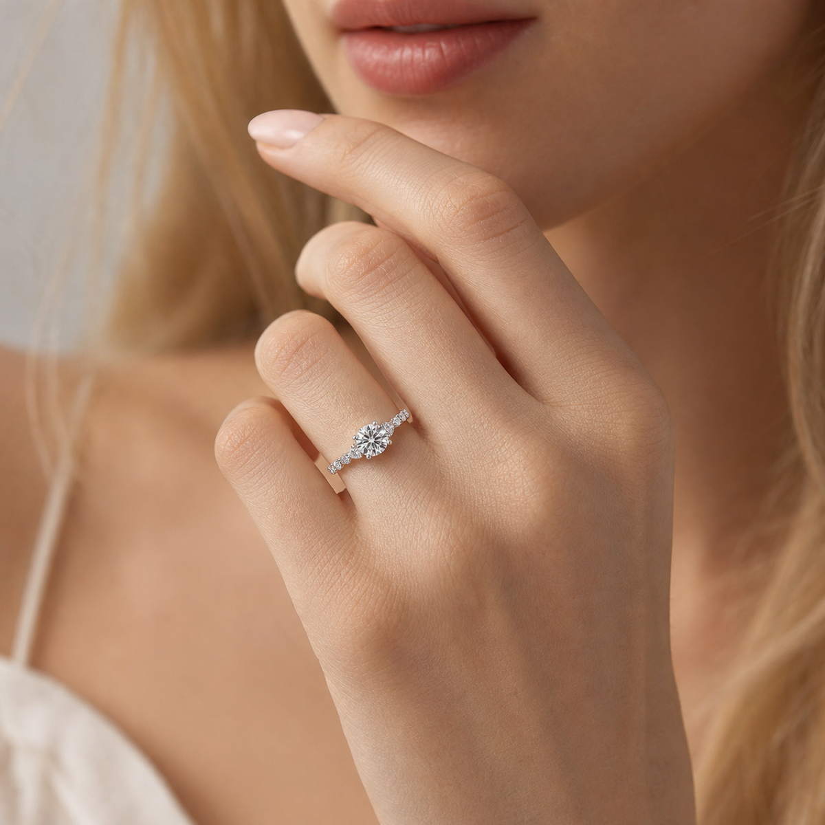 Round Three-Stone Ring Timeless Elegance