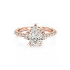 Yellow Gold Pear-Shaped Three-Stone Ring