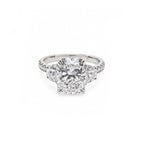 14K longated Cushion Cut Three-Stone Engagement Ring