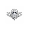 14K Gold Pear Shape Lab-Grown Diamond Ring with Curved Band