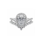 14K Gold Pear Shape Lab-Grown Diamond Ring with Curved Band