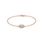 Round Solitaire Diamond Halo Diamond Gold Bracelet