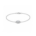 Round Solitaire Diamond Halo Diamond Gold Bracelet