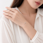 Round Solitaire Diamond Halo Diamond Gold Bracelet