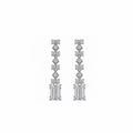 14K Gold Art Deco Emerald Cut Drop Earrings