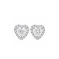 14K Gold Heart-Shaped Lab-Grown Diamond Halo Stud Earrings