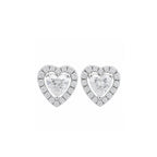 14K Gold Heart-Shaped Lab-Grown Diamond Halo Stud Earrings