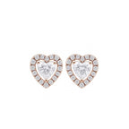 14K Gold Heart-Shaped Lab-Grown Diamond Halo Stud Earrings