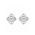 14K Gold Lab-Grown Diamond Vintage Quatrefoil Stud Earrings