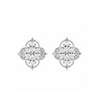 14K Gold Lab-Grown Diamond Vintage Quatrefoil Stud Earrings