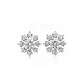 14K Gold Round-Cut Lab-Grown Diamond Snowflake Stud Earrings