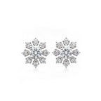 14K Gold Round-Cut Lab-Grown Diamond Snowflake Stud Earrings