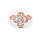 Lucky Clover Luxurious Pave Diamond Ring