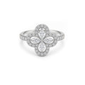 Lucky Clover Luxurious Pave Diamond Ring