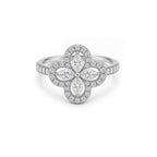 Lucky Clover Luxurious Pave Diamond Ring