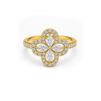 Lucky Clover Luxurious Pave Diamond Ring