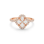 Lucky Clover Marquise Halo Diamond Ring