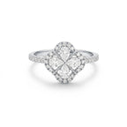 Lucky Clover Marquise Halo Diamond Ring