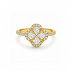 Lucky Clover Marquise Halo Diamond Ring